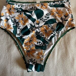High waisted floral bikini bottoms